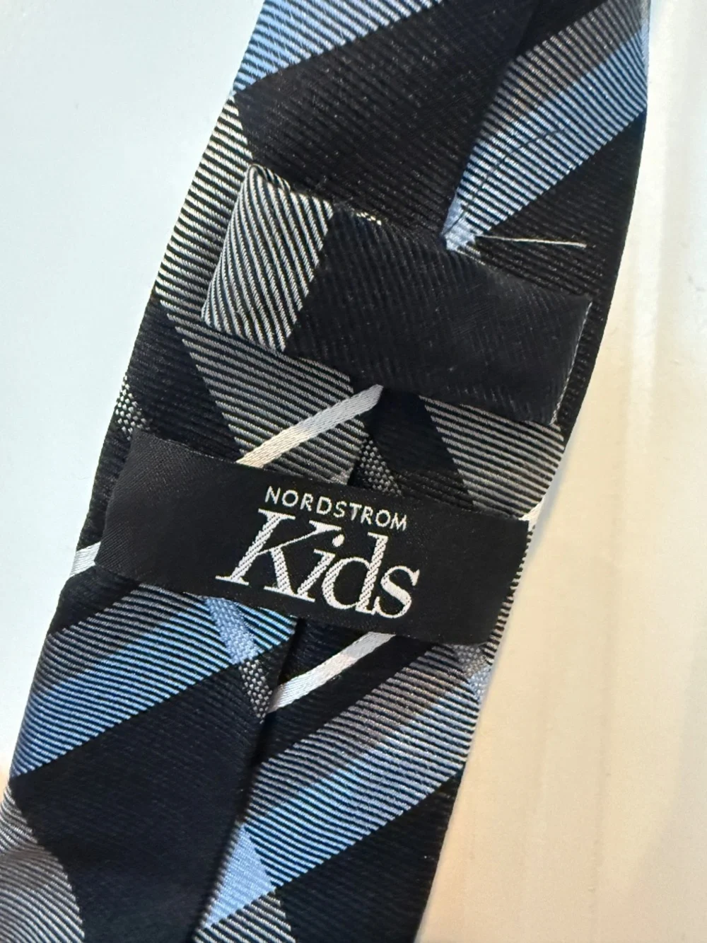 Nordstrom Kids 100% Silk Blue Plaid Tie
